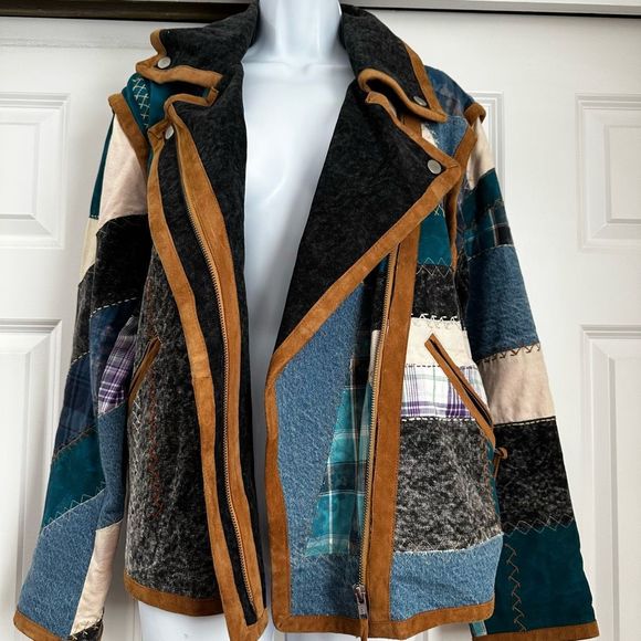 We The Free by Free People Leia Denim Patched Moto Jacket - Picture 6 of 12